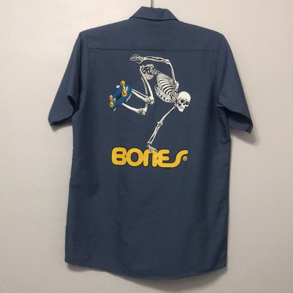 Powell Peralta Skate Skeleton Button Up Work Shirt